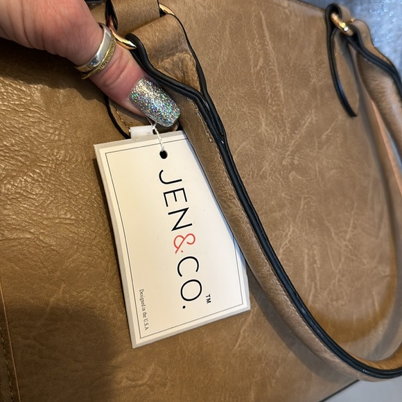 Jen & Co Alma Tri-Color Striped Satchel with Tassel - Picture 7 of 8